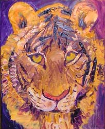 oil painting of Tiger Face